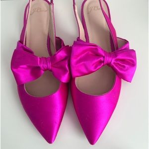 J. Crew Gwen Italian Sling Back Flats with Bow